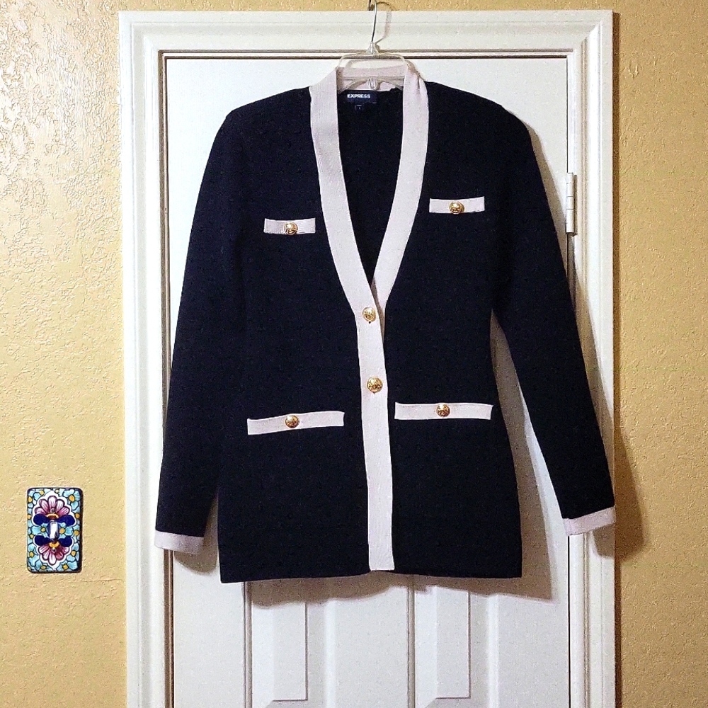 Express Button Front Tunic Cardigan Size Small